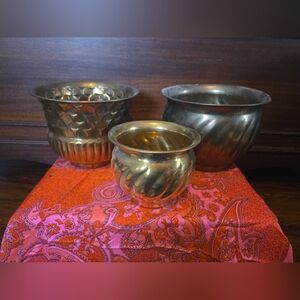 Elegant Brass Planter Set